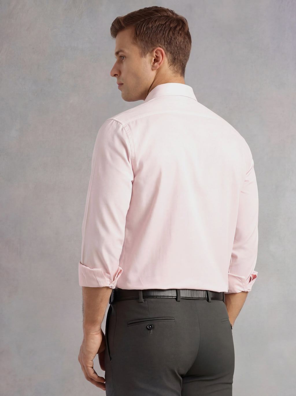 Thomas Scott Men Pink Regular Fit Long Sleeves Spread Collar 100% Cotton Oxford Formal Shirt