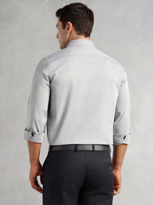 Thomas Scott Men Navy Regular Fit Long Sleeves Spread Collar 100% Cotton Oxford Formal Shirt