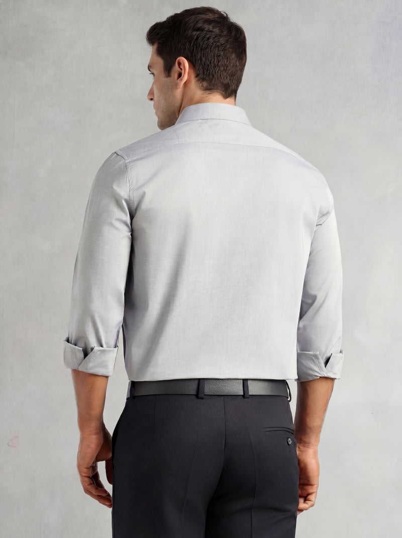 Thomas Scott Men Navy Regular Fit Long Sleeves Spread Collar 100% Cotton Oxford Formal Shirt