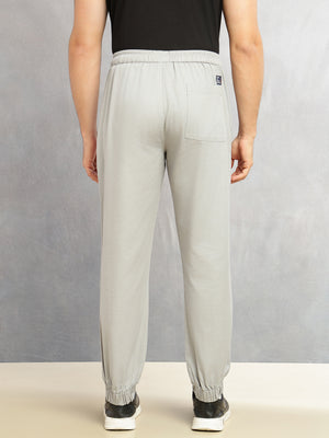 Thomas Scott Men Grey Cricket Club Collection Regular Fit Mid-Rise Woven Joggers with Drawstring & 4 Utility Pockets