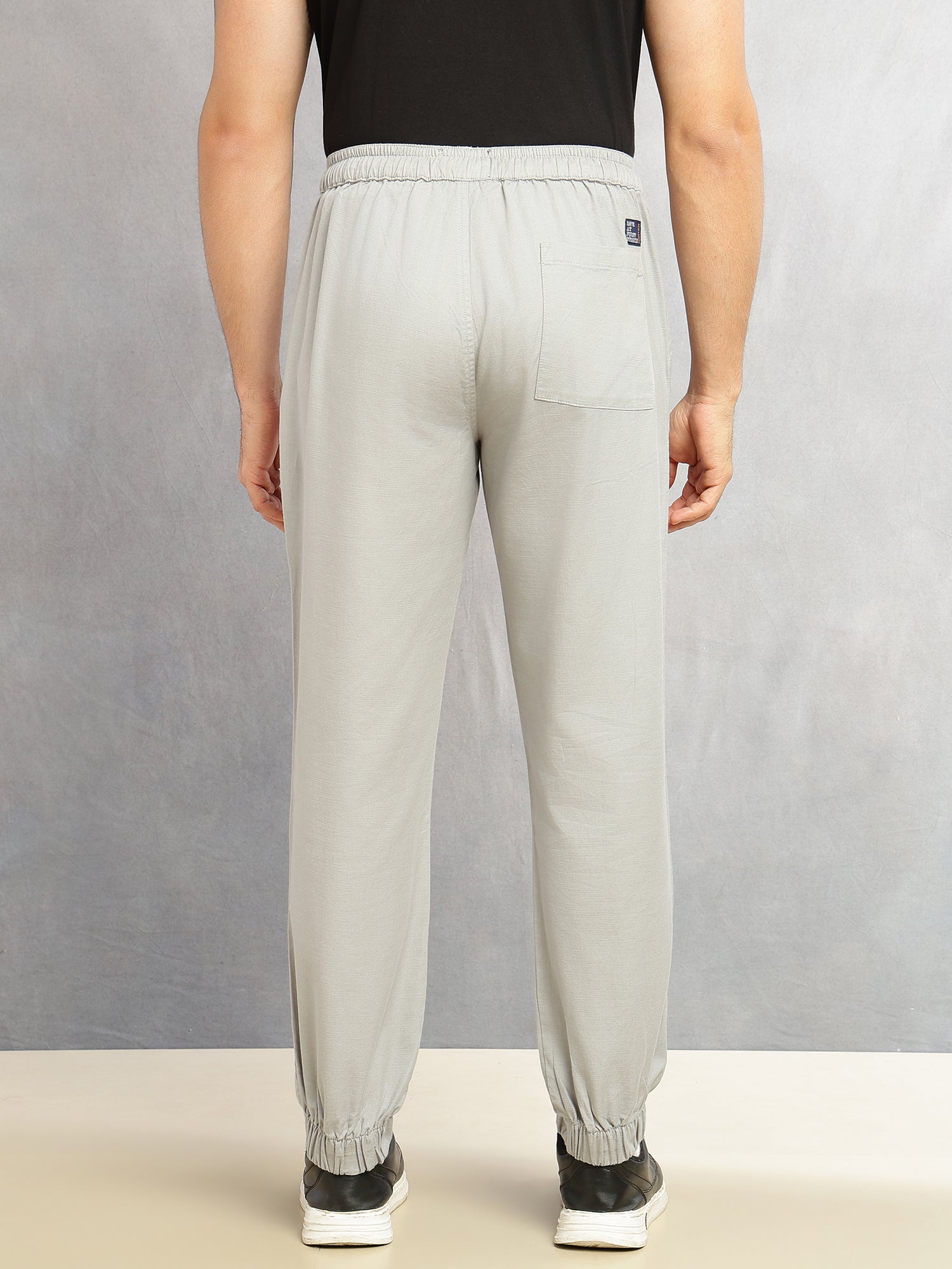 Thomas Scott Men Grey Cricket Club Collection Regular Fit Mid-Rise Woven Joggers with Drawstring & 4 Utility Pockets