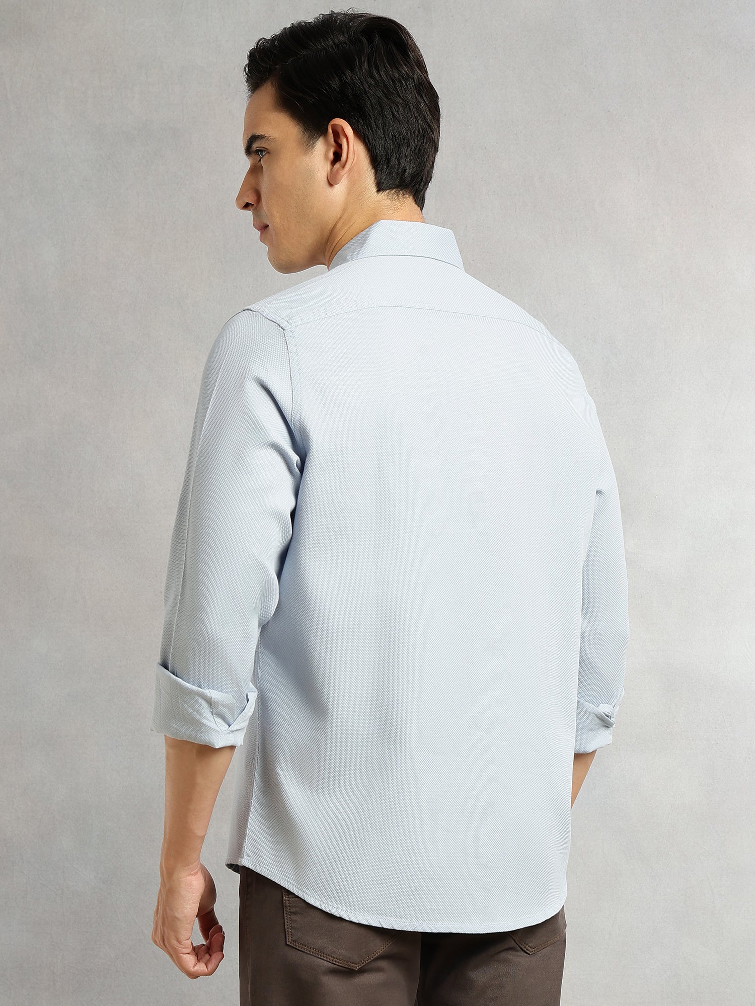 Thomas Scott Men Blue Cricket Club Collection Men Slim Fit Cotton Casual Shirt-Dual Flap Pocket