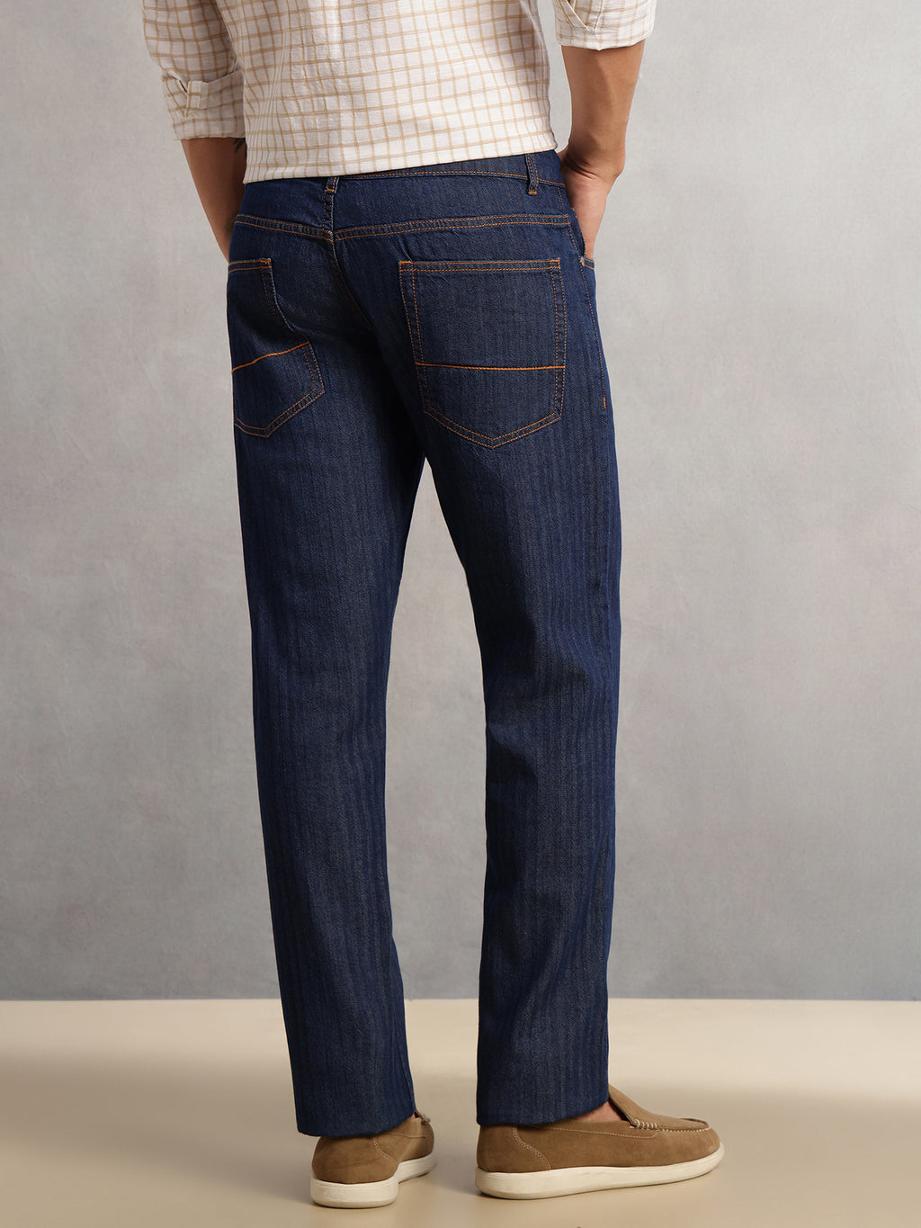 Thomas Scott Men Blue Cricket Club Collection Relaxed Fit Dark Shade Clean Look Non Stretchable Jeans