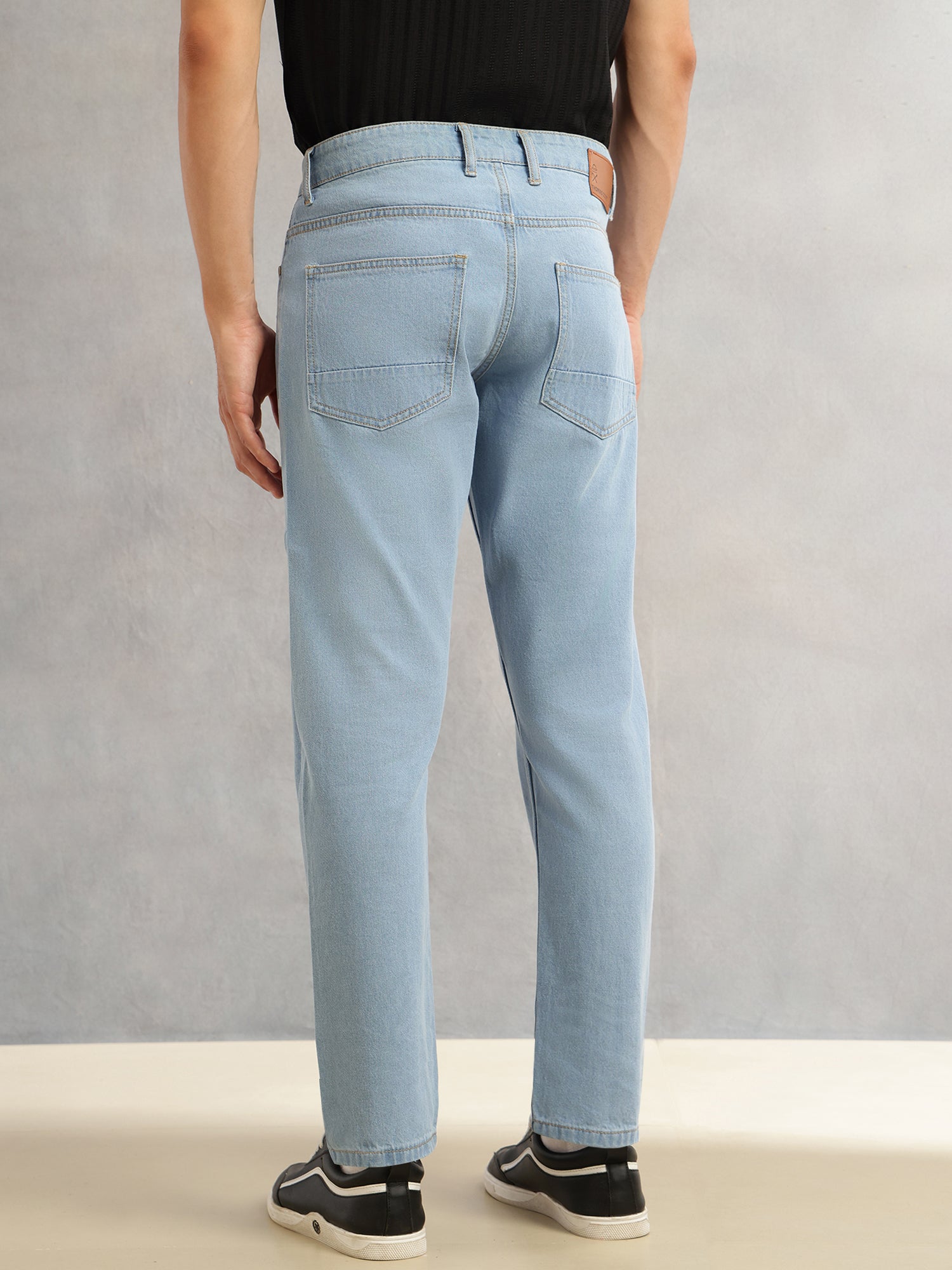 Thomas Scott Men Light Blue Smart Slim Fit Light Wash Highly Distressed Non Stretchable Jeans