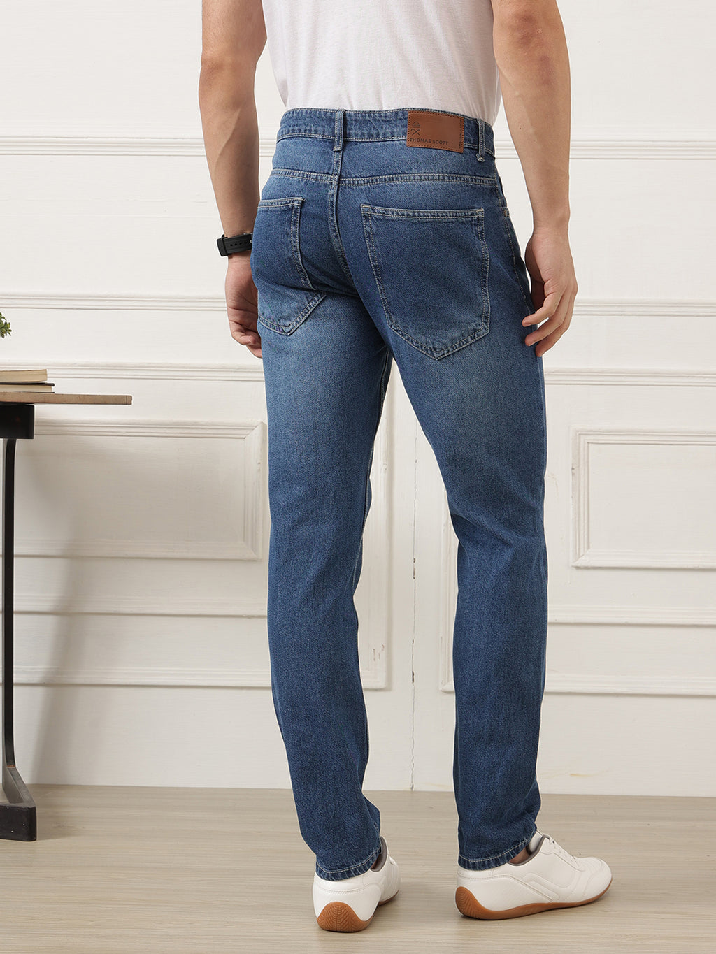 Dark Blue Smart Slim Fit Mid-Rise Clean Look Non-Stretchable Jeans For Men