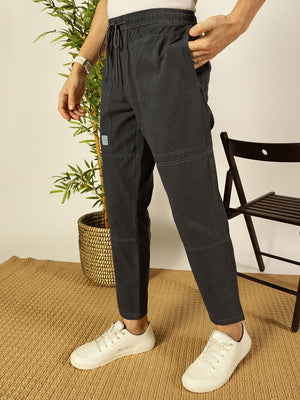 Thomas Scott Men Cement Smart Regular Fit Mid-Rise Solid Cotton Woven Trouser