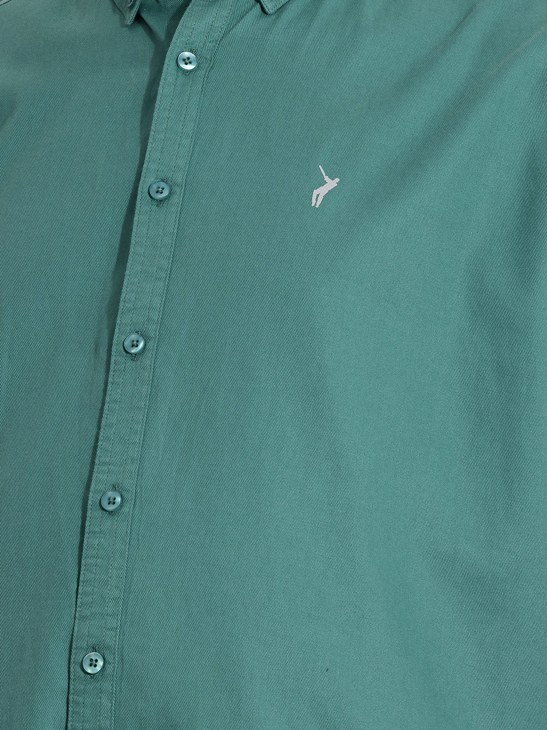 Olive Cricket Club Collection Regular Fit Plus Size Button Down Collar Twill Shirt For Men