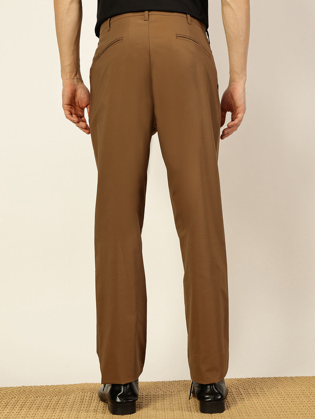Thomas Scott Men Brown Smart Pleated Korean Pant