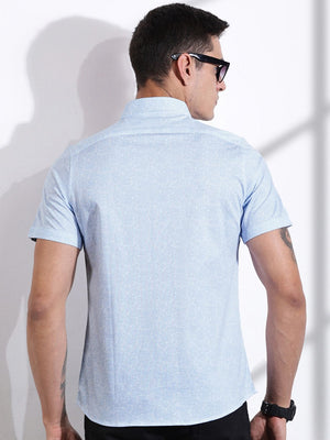 Thomas Scott Men LightBlue Slim Fit Ethnic Motifs Printed Casual Shirt