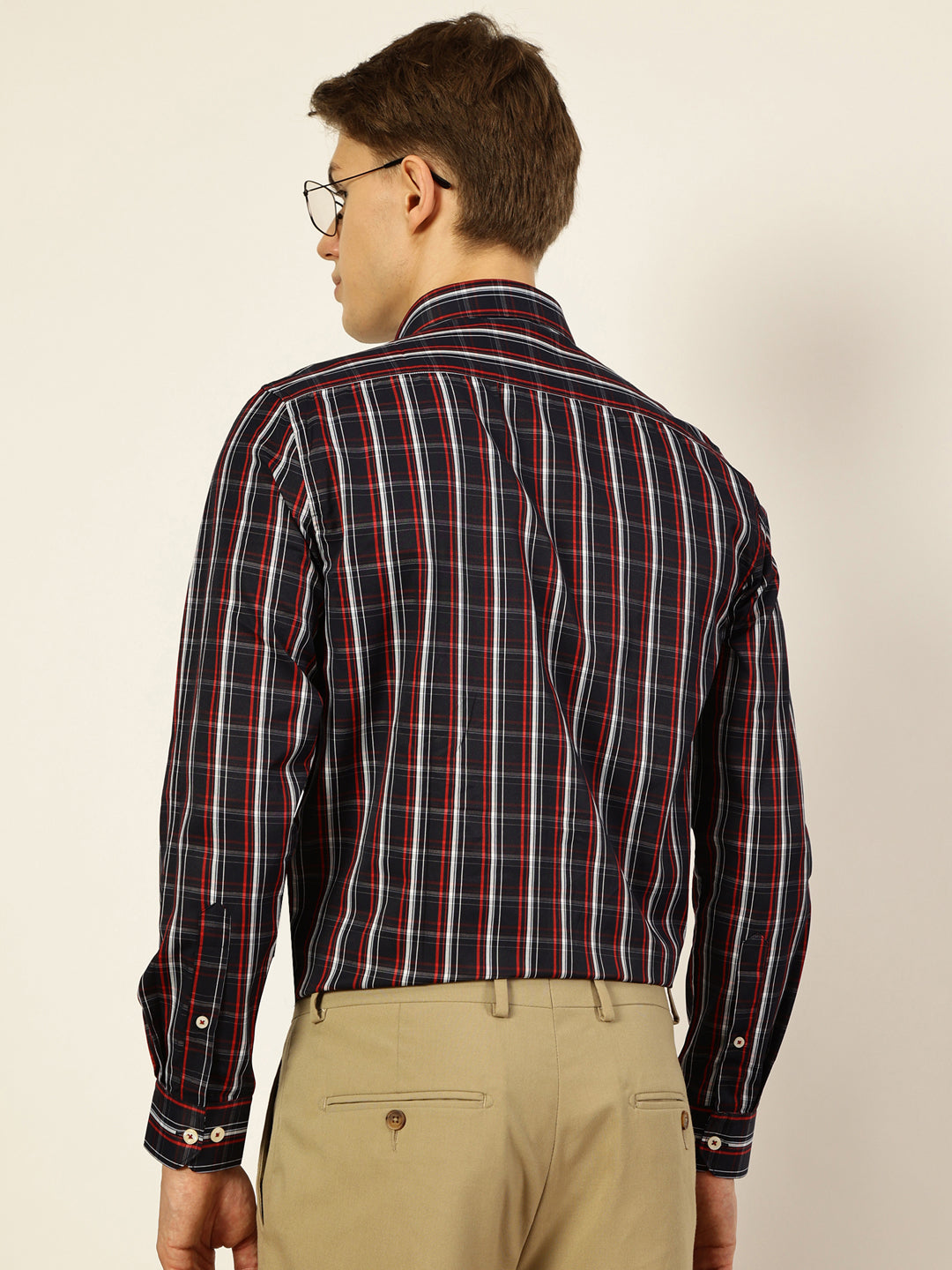 Thomas Scott Men Smart Tartan Checks Opaque Checked Formal Shirt