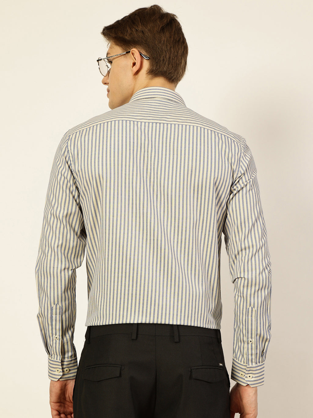 Thomas Scott Men Smart Pinstripes Opaque Striped Formal Shirt