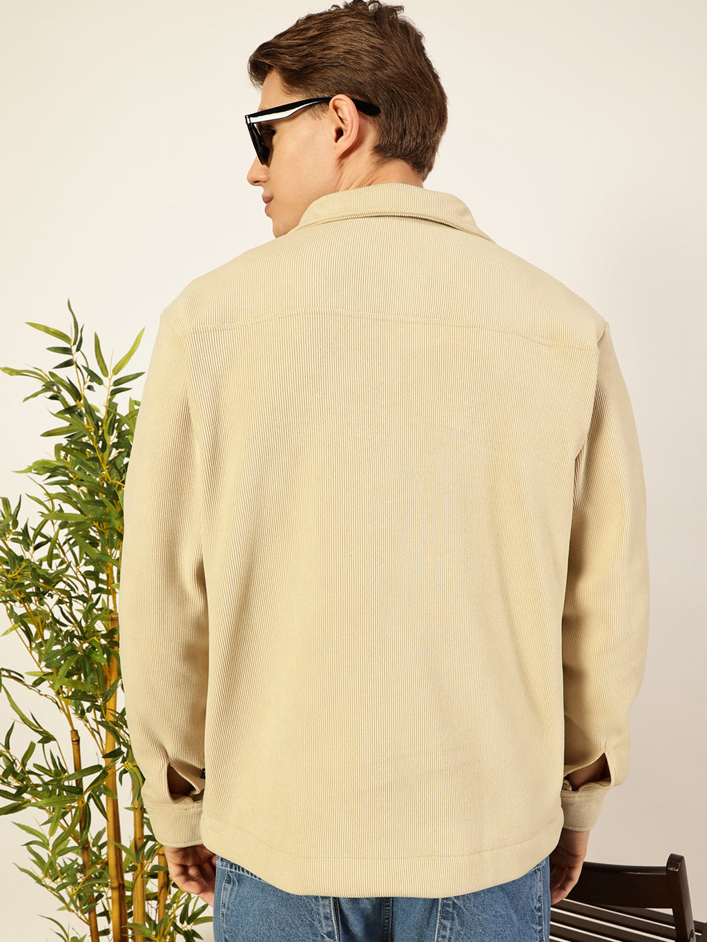 Black Spread Collar Corduroy Anti Odour Jacket