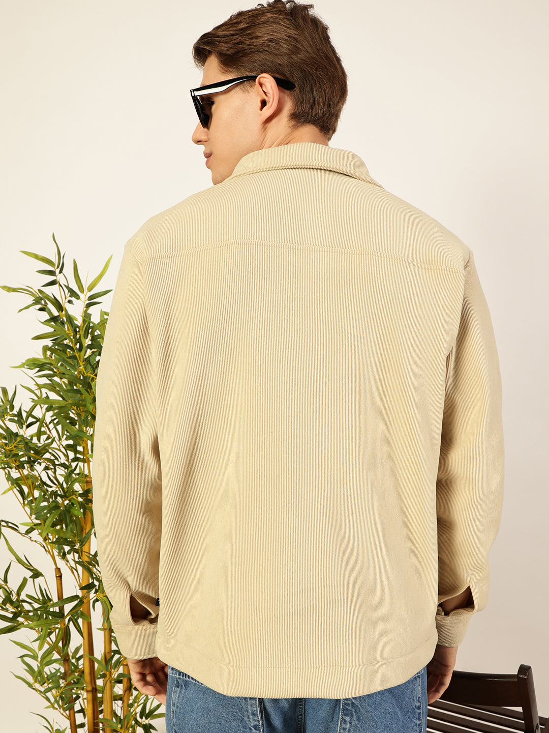 Black Spread Collar Corduroy Anti Odour Jacket