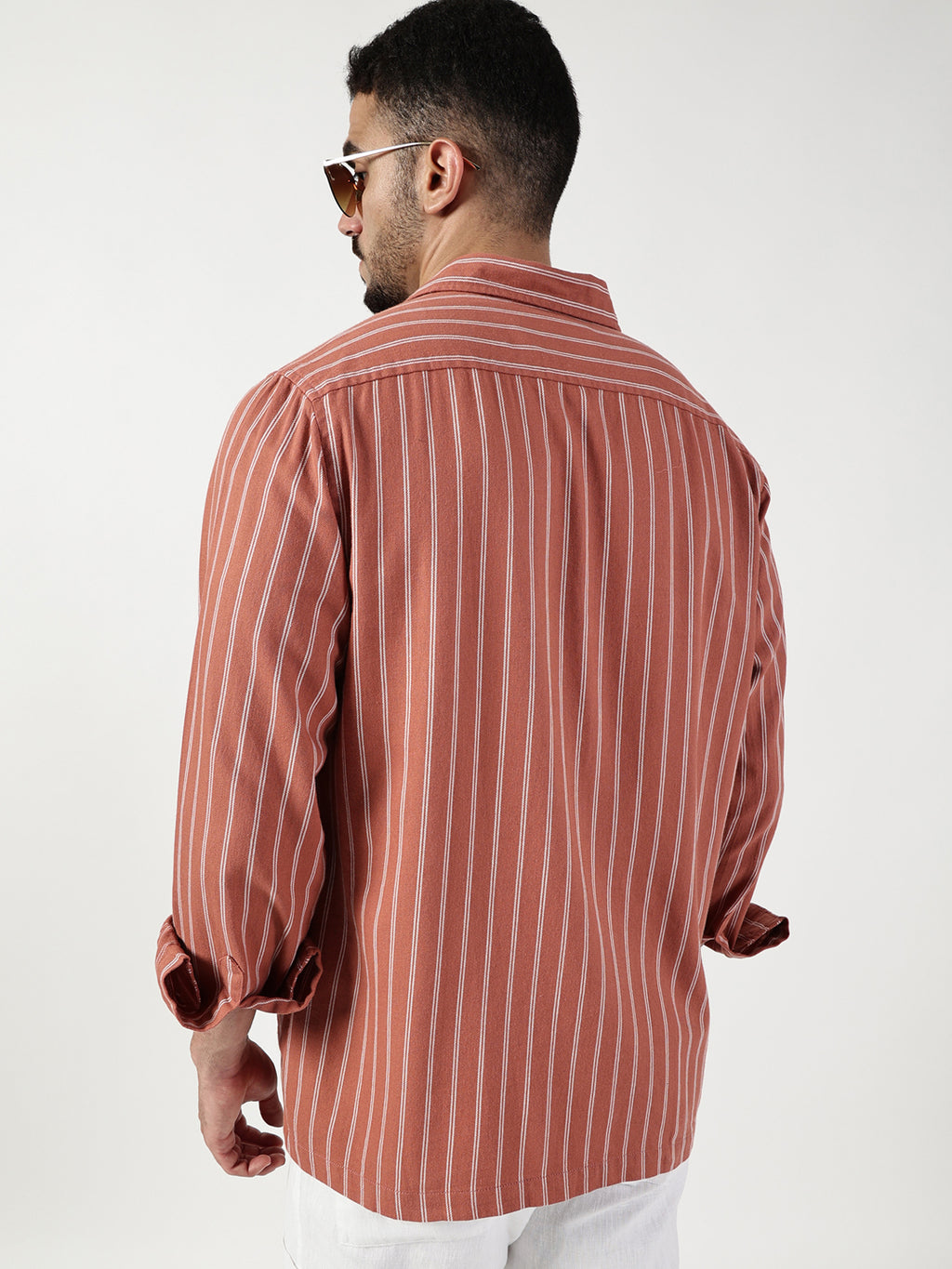 Thomas Scott Men Premium Slim Fit Opaque Striped Casual Shirt