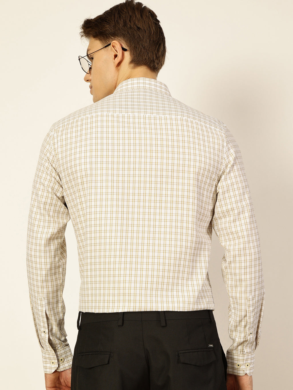 Thomas Scott Men Smart Shepherd Checks Opaque Checked Formal Shirt