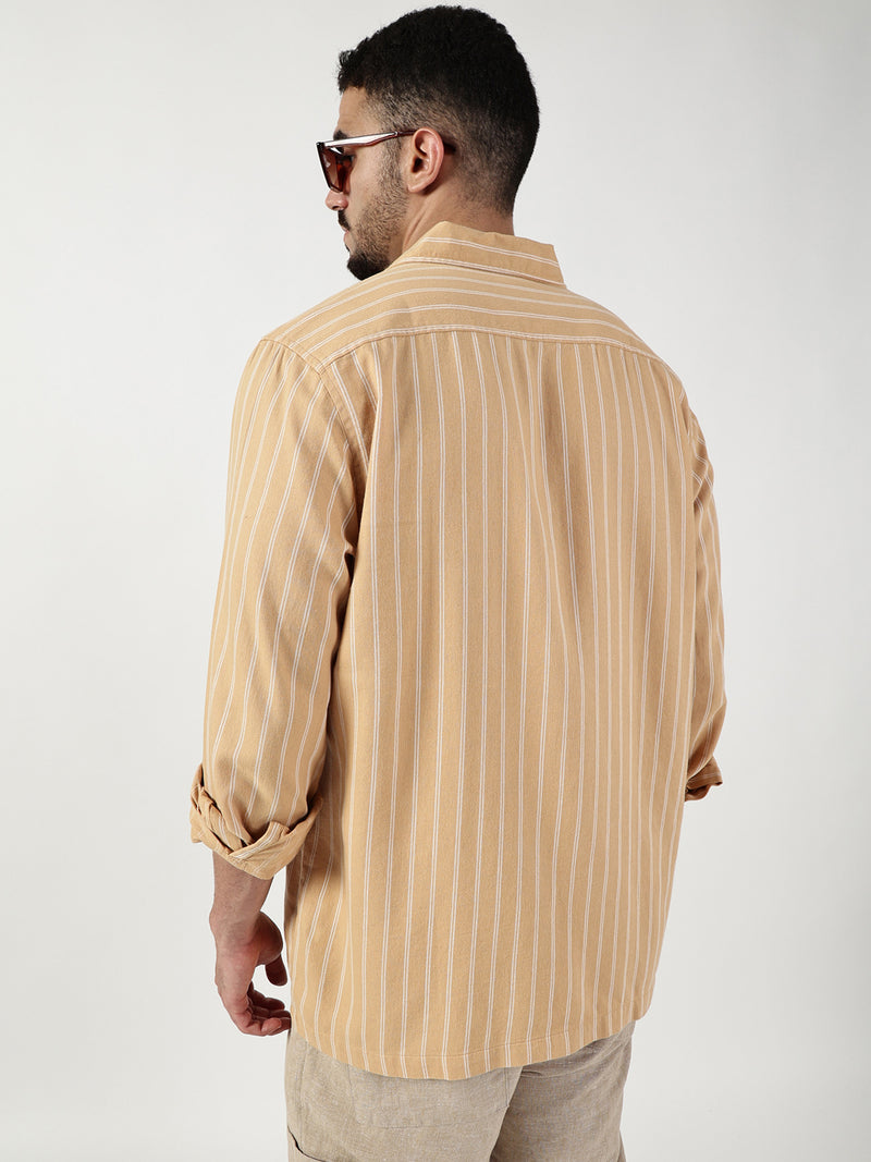Thomas Scott Men Premium Slim Fit Opaque Striped Casual Shirt