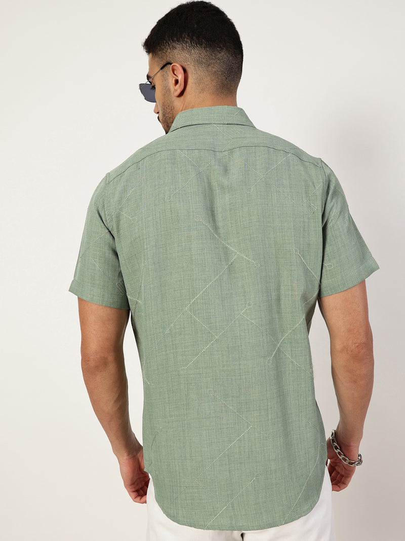 Thomas Scott Men Premium Slim Fit Opaque Casual Shirt
