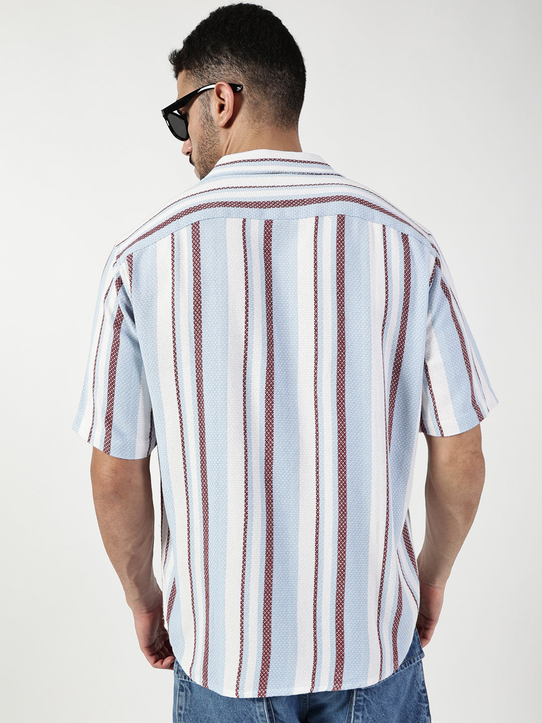 Thomas Scott Men Premium Slim Fit Opaque Striped Casual Shirt