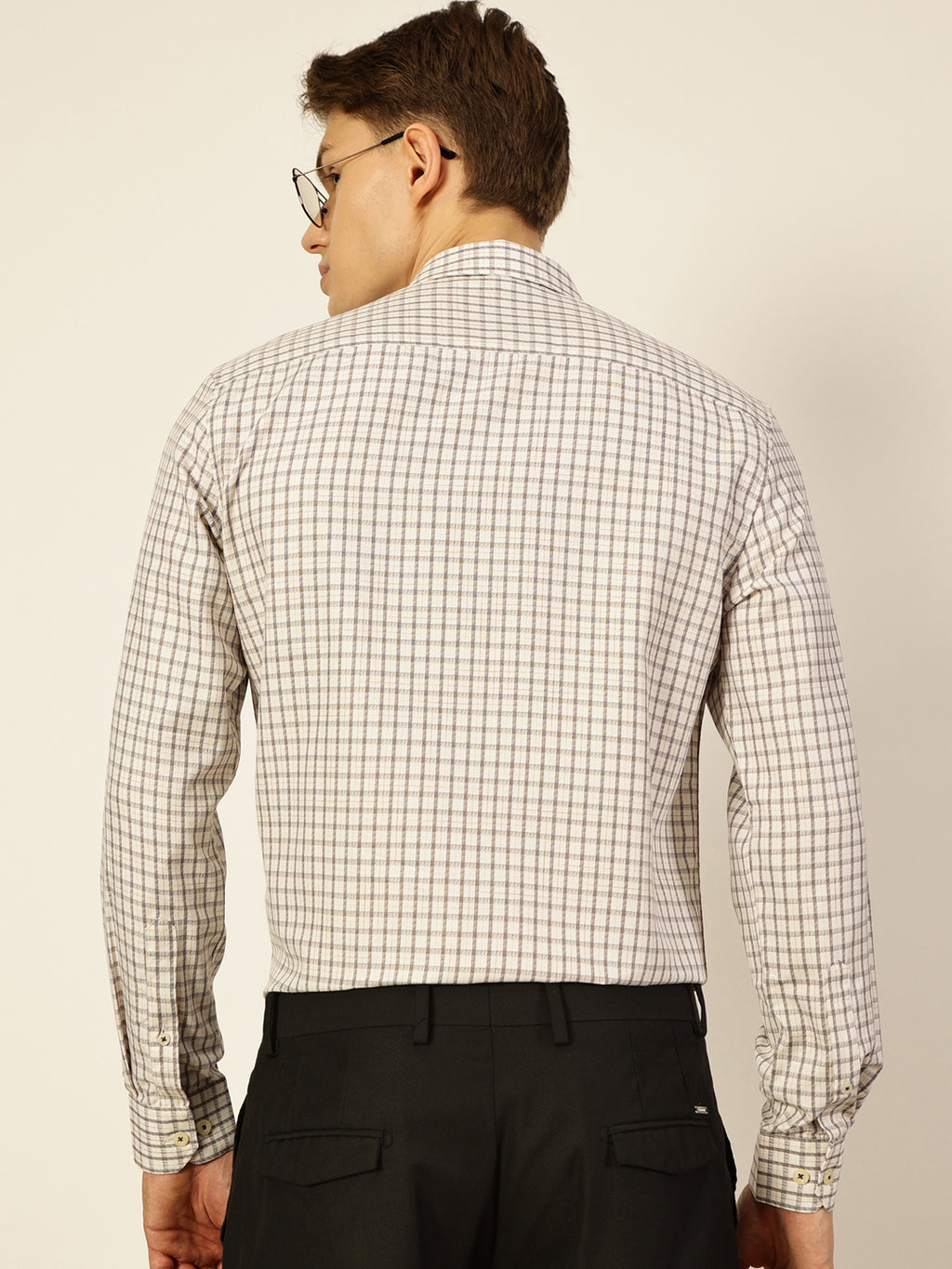 Thomas Scott Men Smart Tartan Checks Opaque Checked Formal Shirt