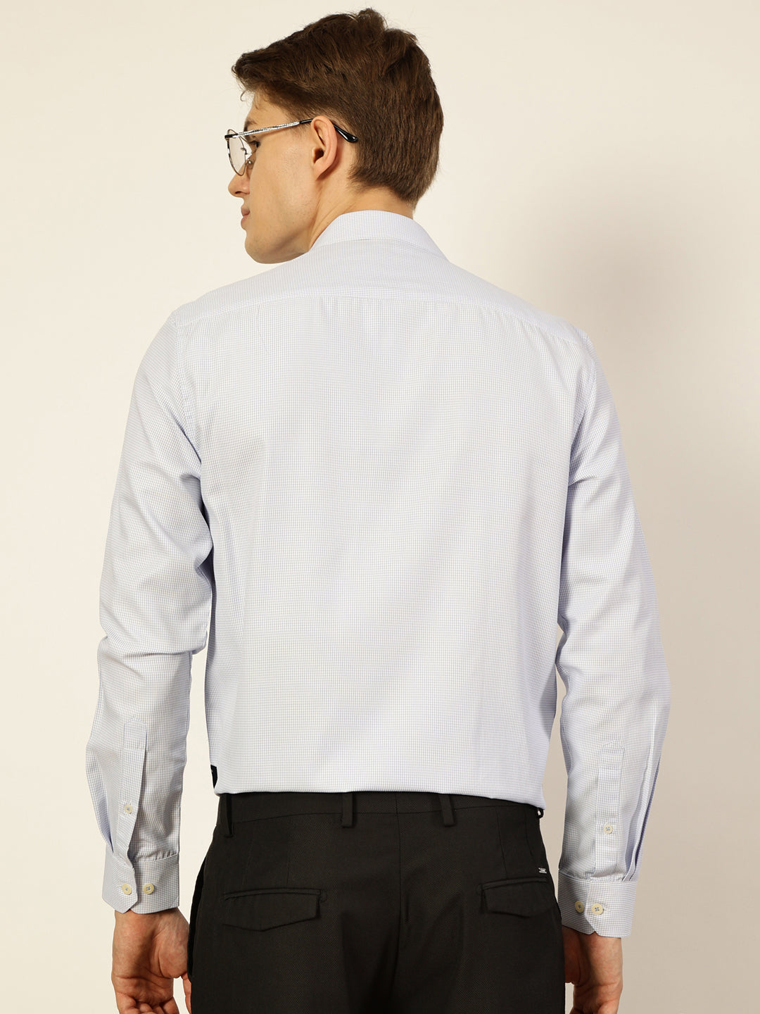 Thomas Scott Men Smart Micro Checks Opaque Checked Formal Shirt