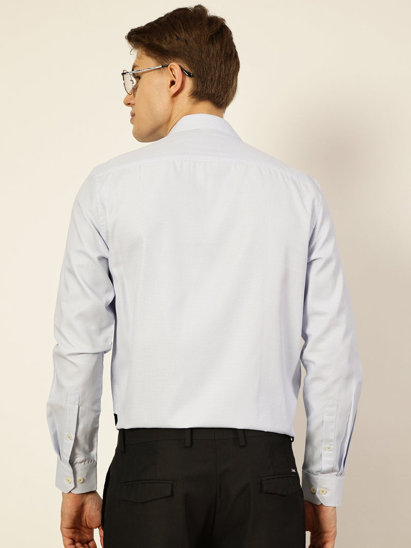 Thomas Scott Men Smart Micro Checks Opaque Checked Formal Shirt