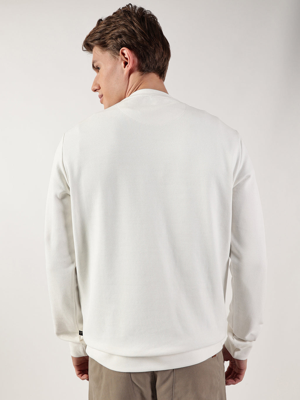 Thomas Scott Men Anti Odour Solid Round Neck Pullover Sweatshirt