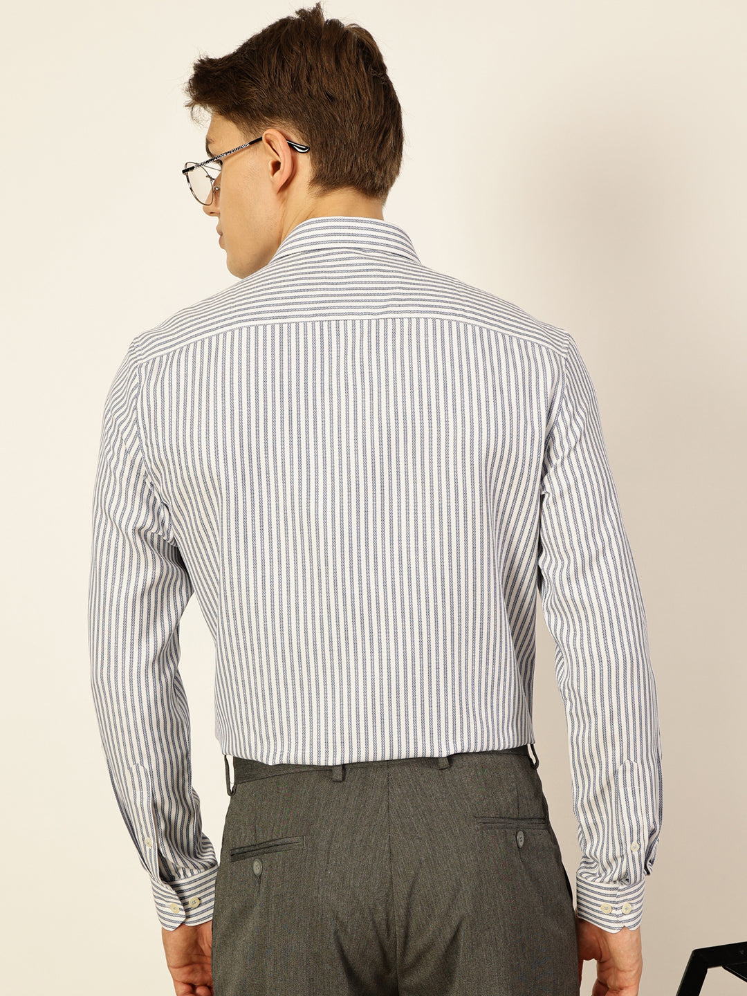 Thomas Scott Men Smart Opaque Striped Formal Shirt