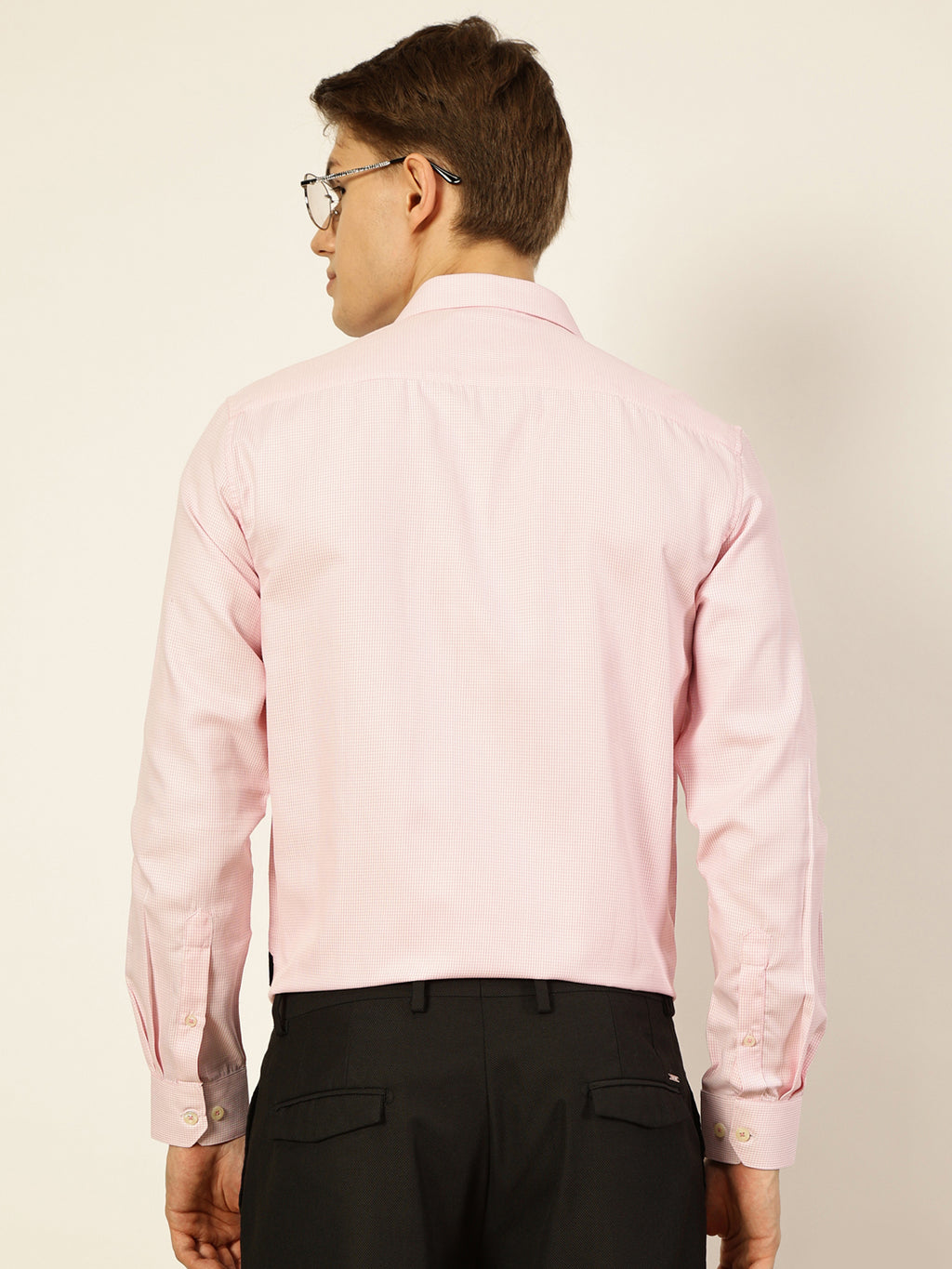 Pink Regular Fit Long Sleeves Checked Shirt