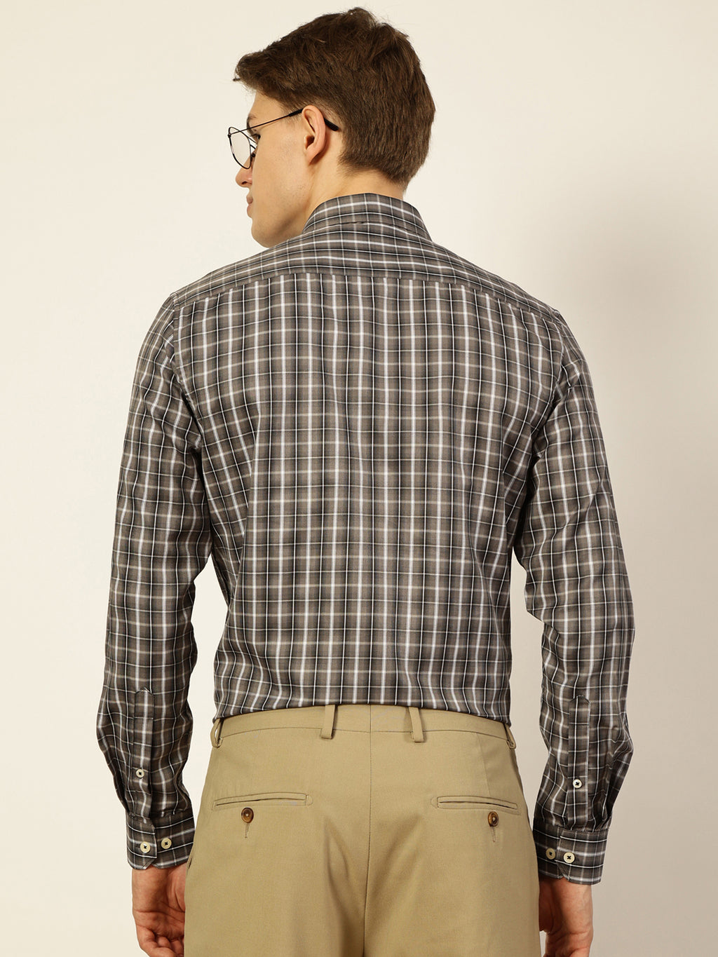 Thomas Scott Men Smart Tartan Checks Opaque Checked Formal Shirt