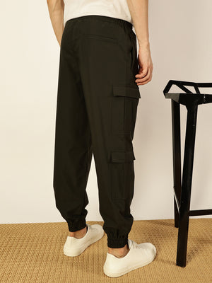 Thomas Scott Men Smart Loose Fit Wrinkle Free Cargo Joggers Trousers