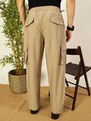 Thomas Scott Men Smart Loose Fit Easy Wash Cargos Trousers