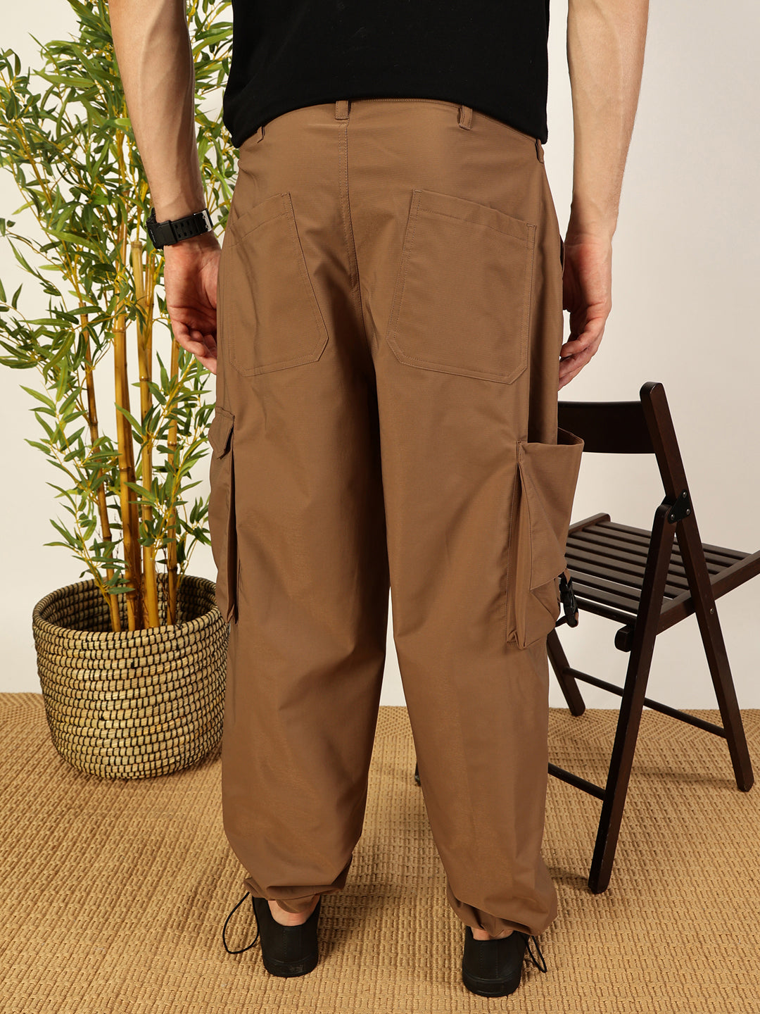 Thomas Scott Men Classic Loose Fit Cargos Trousers