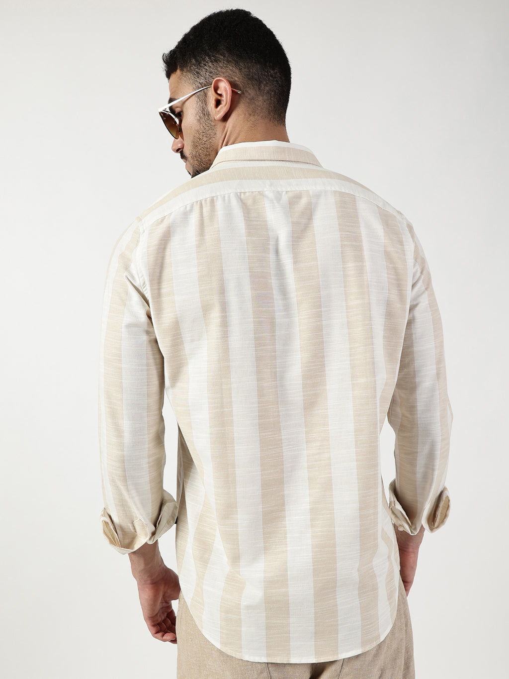 Thomas Scott Men Premium Slim Fit Opaque Striped Casual Shirt
