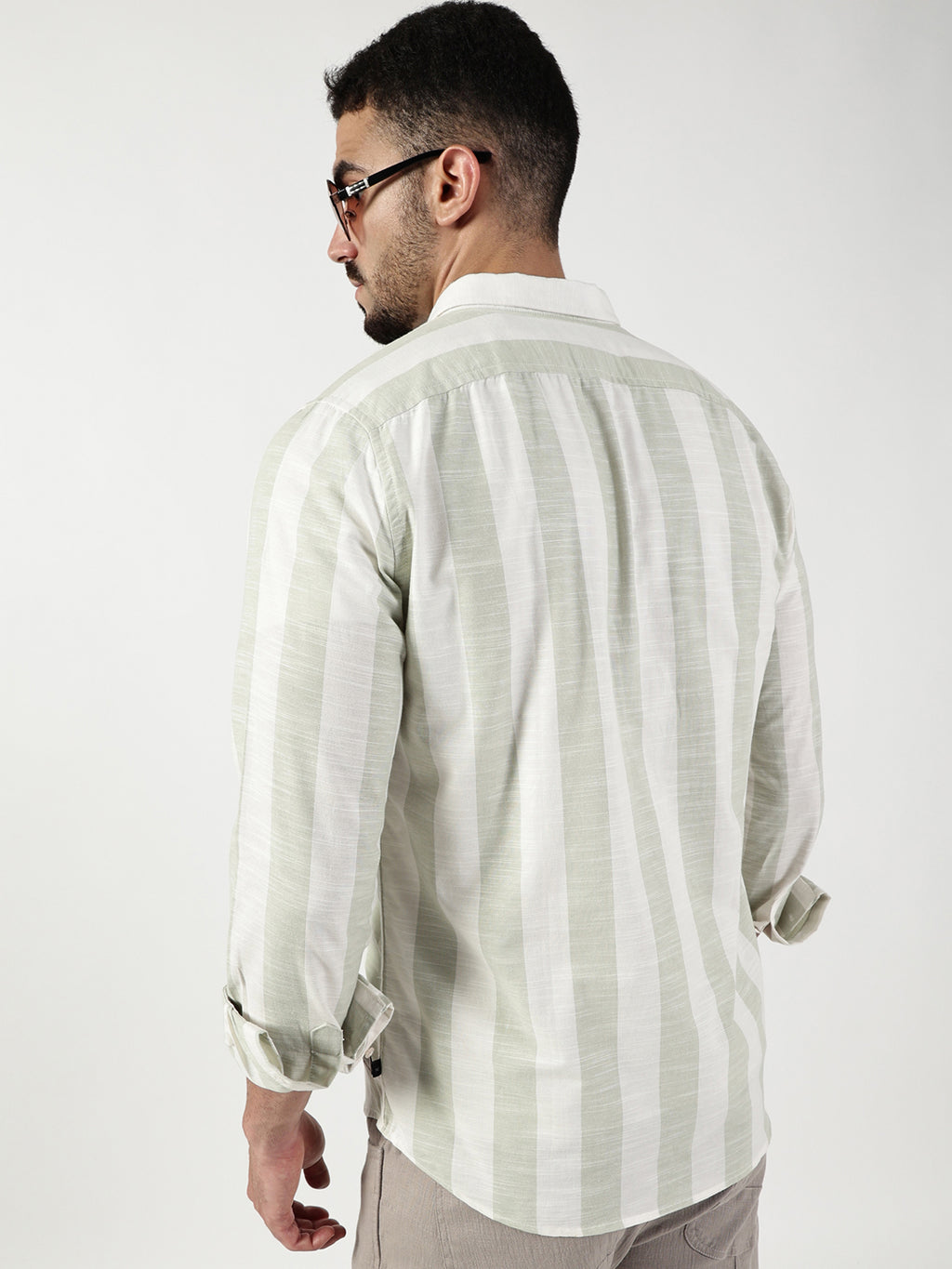 Thomas Scott Men Premium Slim Fit Opaque Striped Casual Shirt