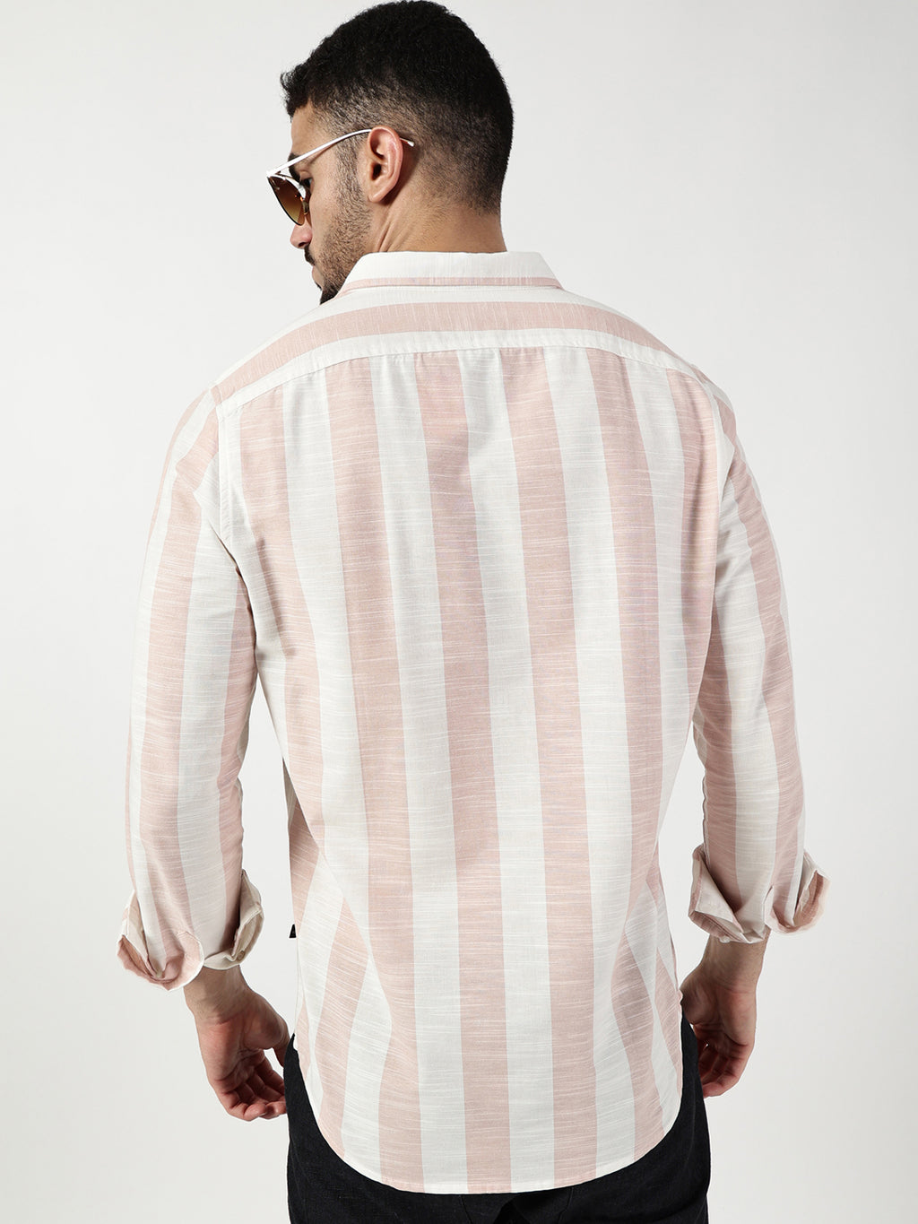 Thomas Scott Men Premium Slim Fit Opaque Striped Casual Shirt
