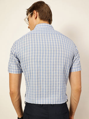 Thomas Scott Men Smart Tartan Checks Opaque Checked Formal Shirt