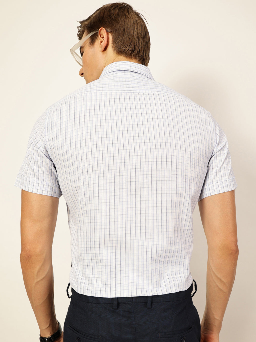 Thomas Scott Men Smart Gingham Checks Opaque Checked Formal Shirt
