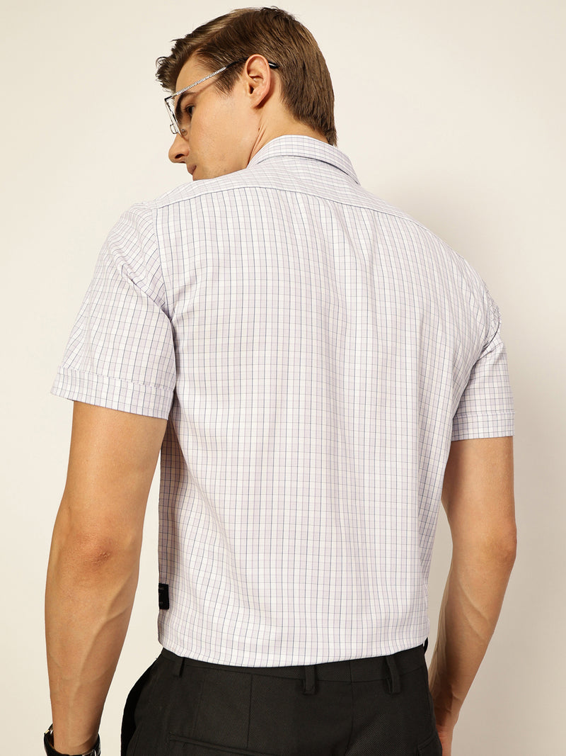 Thomas Scott Men Smart Gingham Checks Opaque Checked Formal Shirt