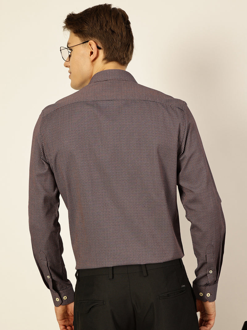 Thomas Scott Men Smart Pinstripes Opaque Striped Formal Shirt