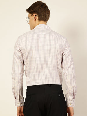 Thomas Scott Men Smart Windowpane Checks Opaque Checked Formal Shirt