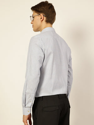 Thomas Scott Men Smart Gingham Checks Opaque Checked Formal Shirt