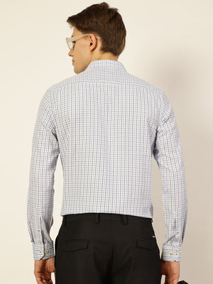 Thomas Scott Men Smart Gingham Checks Opaque Checked Formal Shirt