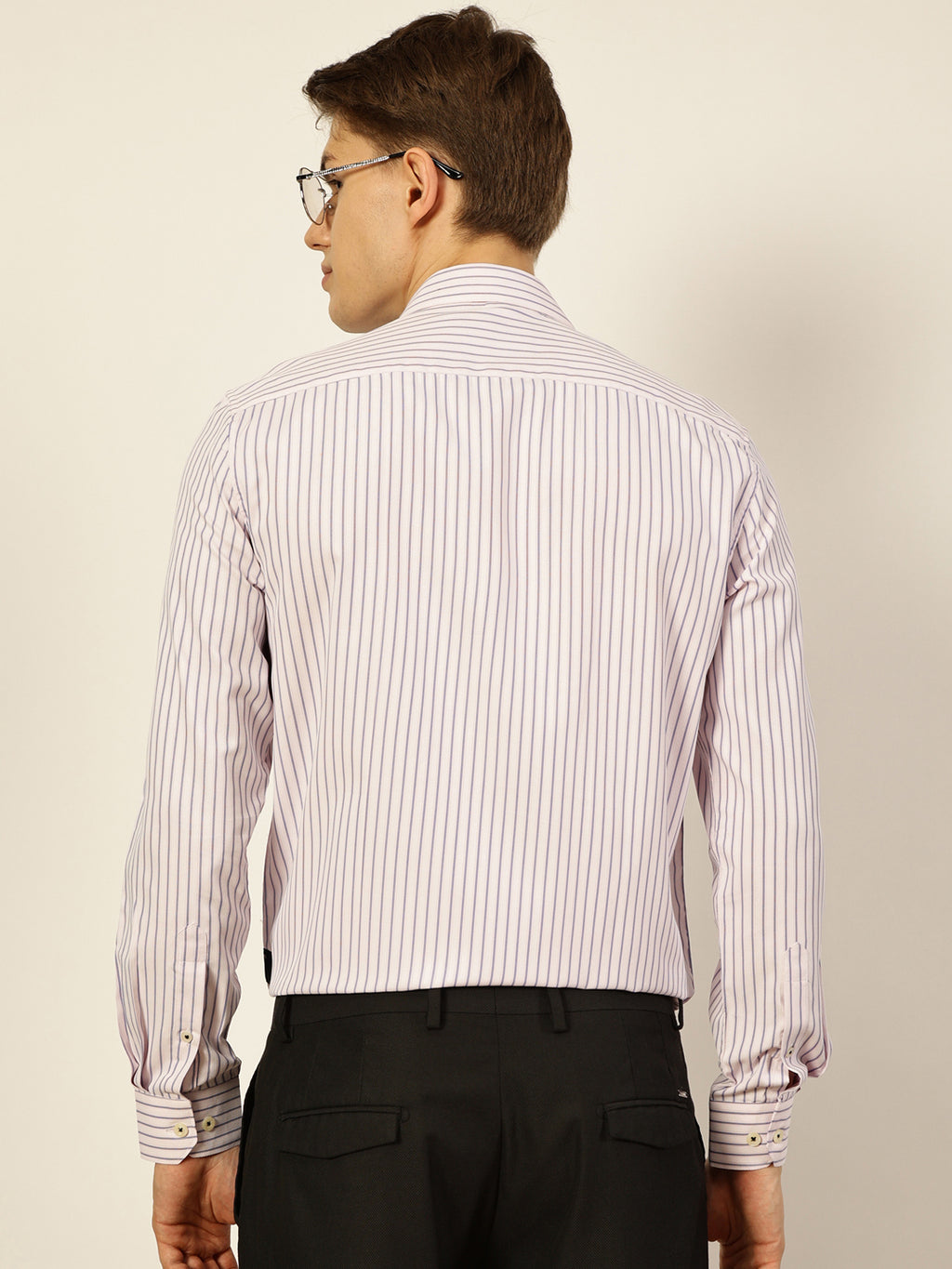 Thomas Scott Men Smart Opaque Striped Formal Shirt