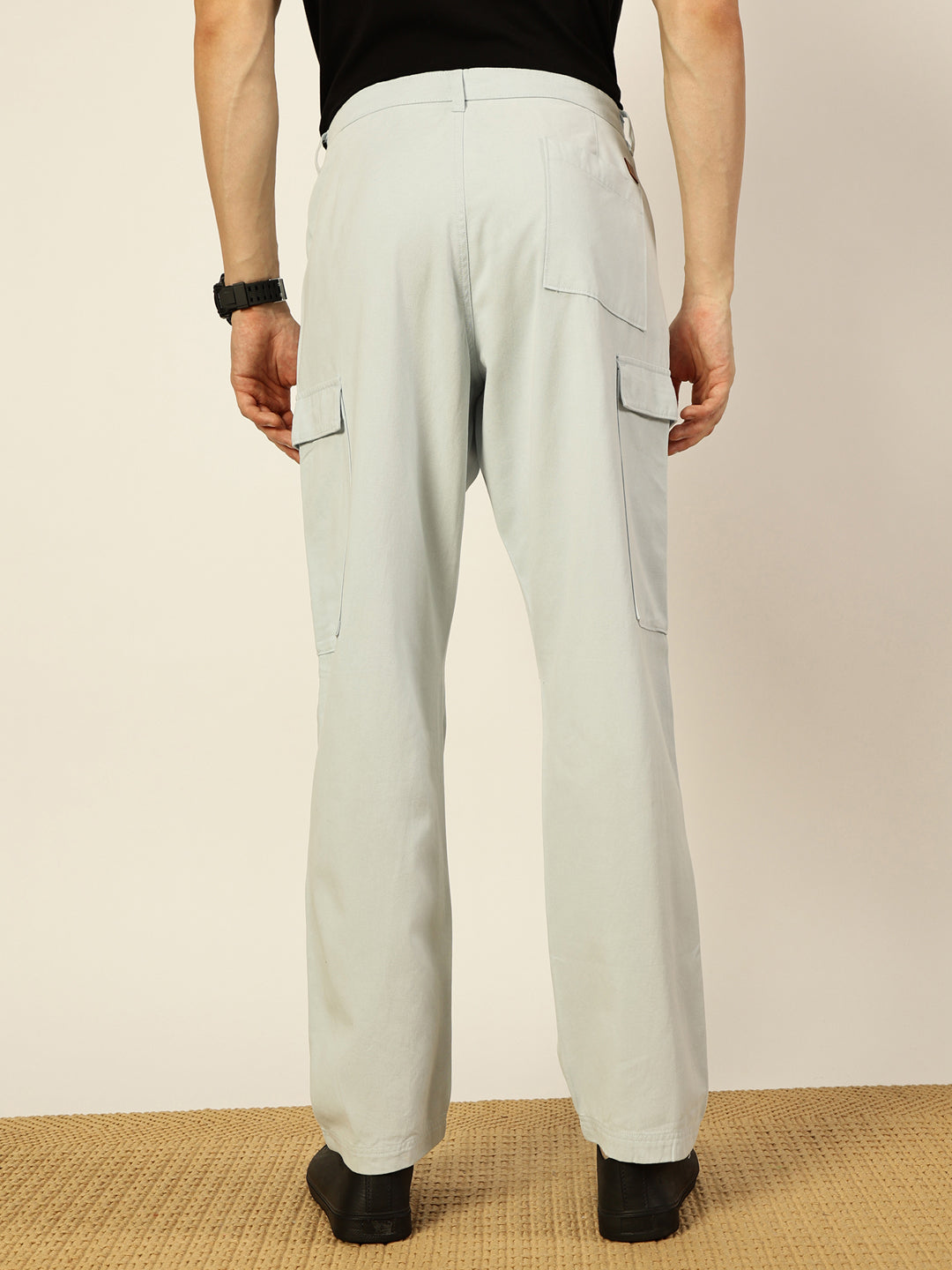 Thomas Scott Men Classic Straight Fit Cargos Trousers