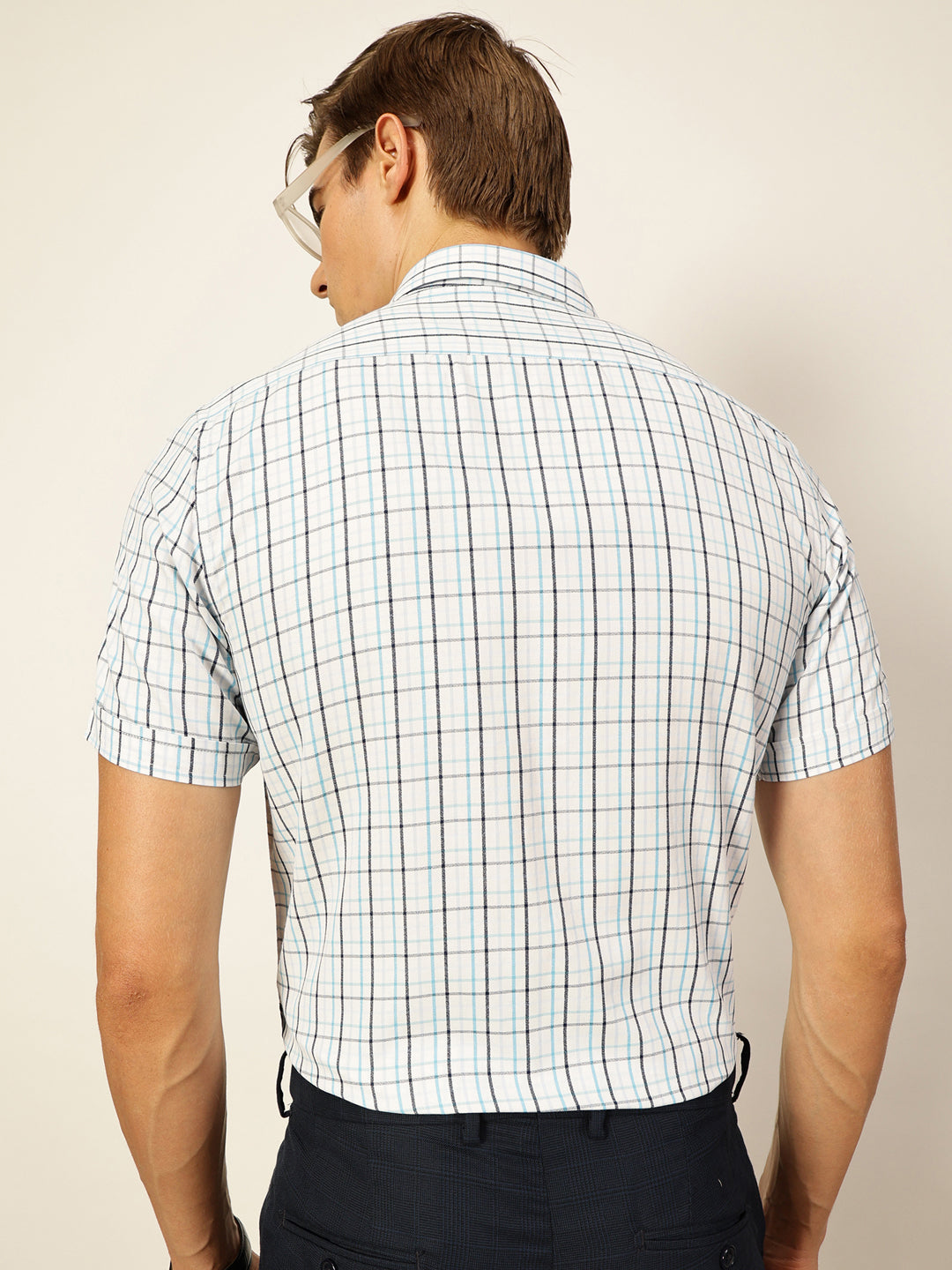 Thomas Scott Men Smart Tartan Checks Opaque Checked Formal Shirt