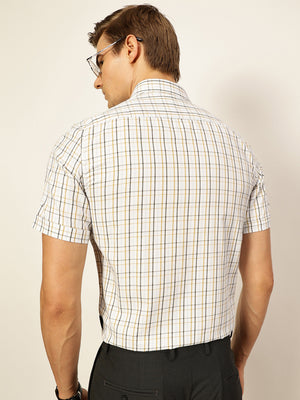 Thomas Scott Men Smart Tartan Checks Opaque Checked Formal Shirt