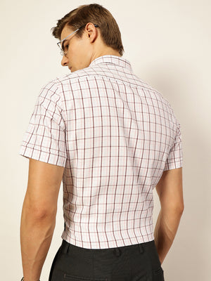 Thomas Scott Men Smart Tartan Checks Opaque Checked Formal Shirt
