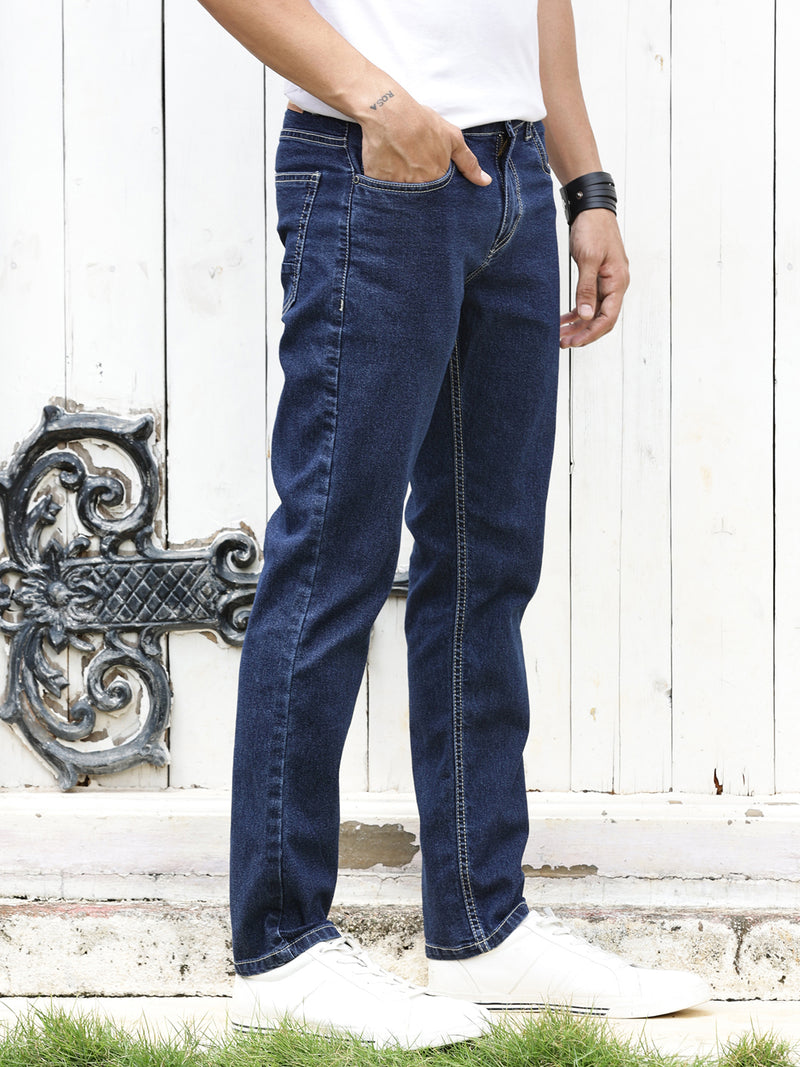Thomas Scott Men Smart Clean Look Mid-Rise Stretchable Jeans