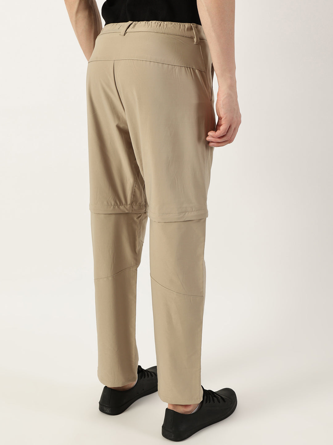 Thomas Scott Men Beige Relaxed Straight Fit Convertible Trousers
