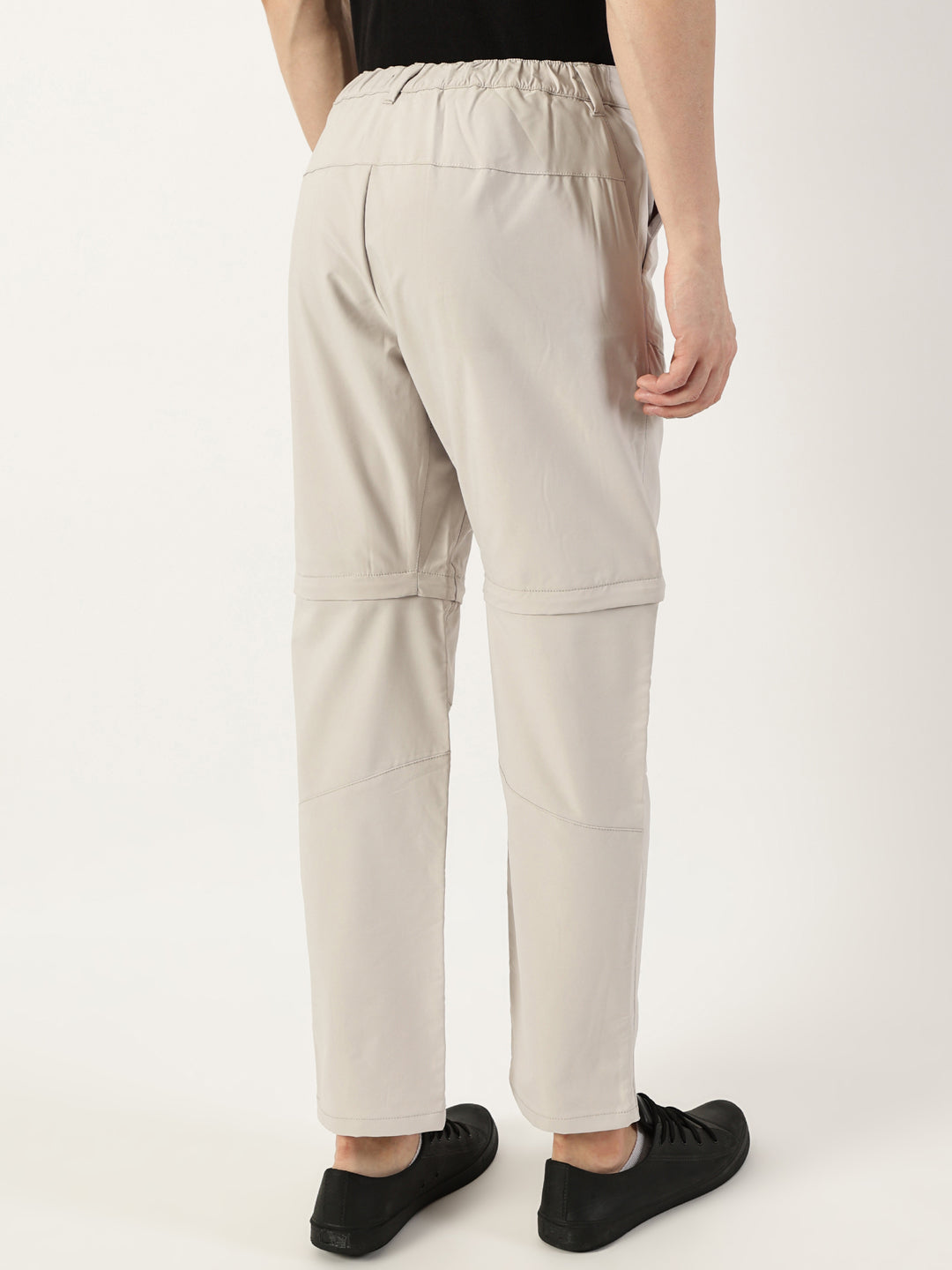 Thomas Scott Men Light Grey Relaxed Straight Fit Convertible Trousers